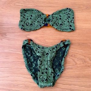 Hunza G London Green Leopard Bikini BNWOT